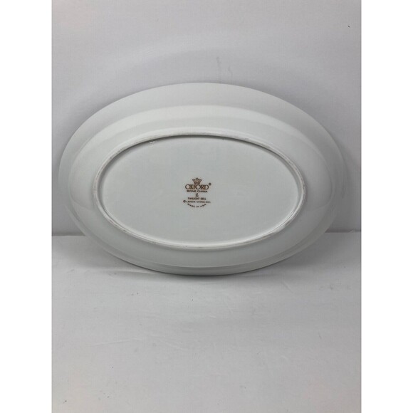 OXFORD China Twilight Dell White Silver Blue White Floral 7 x 10" Oval Bowl - Picture 4 of 5